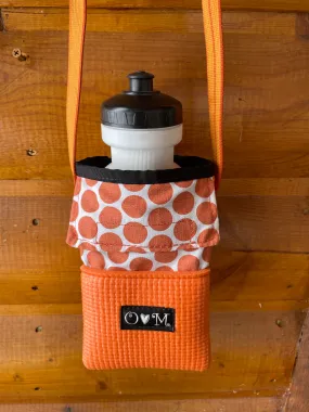 Ajax Orange Water Bottle Holder Purse-Dots Print Fabric