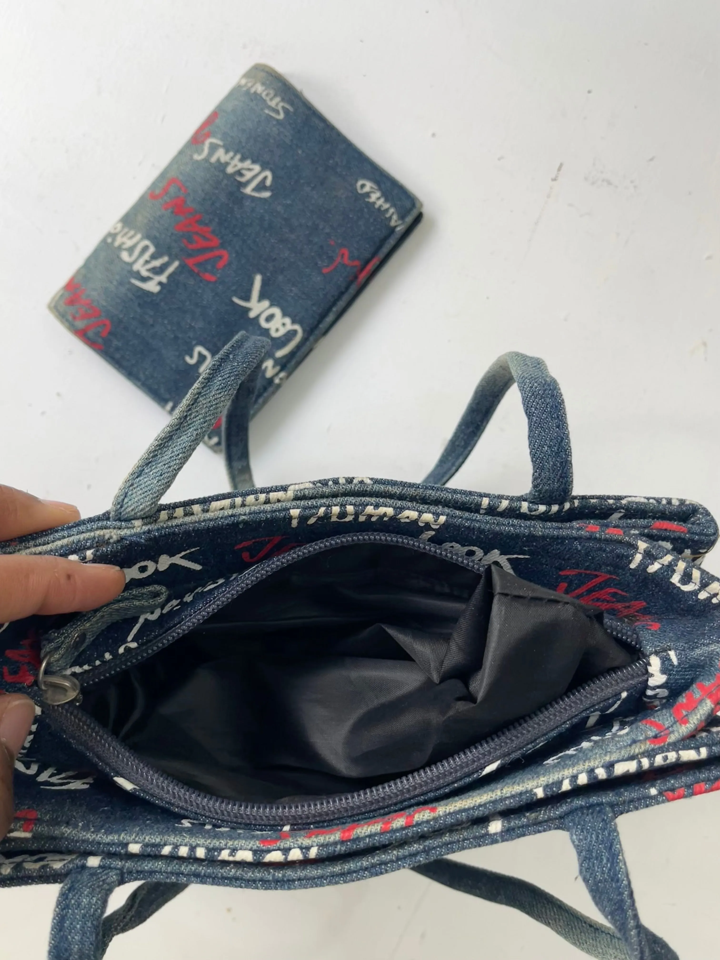 Blue denim  y2k shoulder bag   wallet