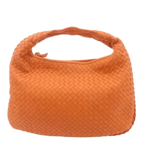 BOTTEGA VENETA Hobo Intrecciato Leather Shoulder Bag Orange 115653