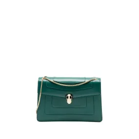 Bvlgari Serpenti Forever Shoulder Bag Calfskin Green LGHW