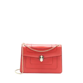 Bvlgari Serpenti Forever Shoulder Bag Calfskin Red LGHW