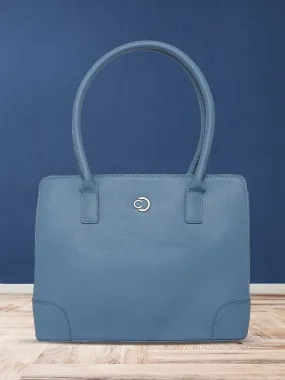 Caprese Milan Satchel Medium Solid Women'S Handbag Blue