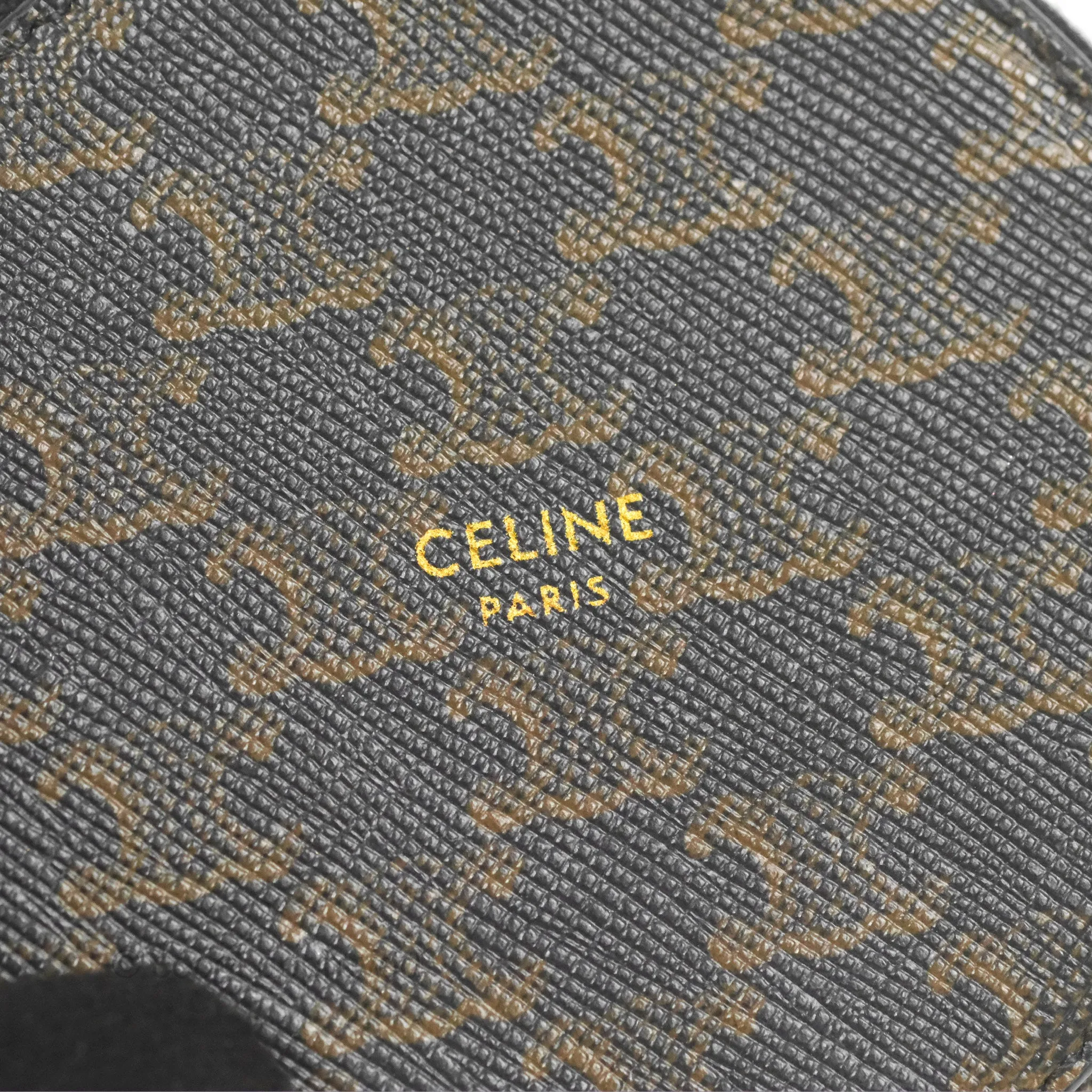 Celine Round Zip Coin Purse Triomphe Canvas