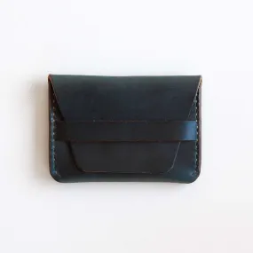 Navy Chromexcel Flap Wallet